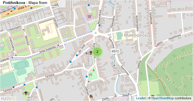 Potěhníkova - mapa firem