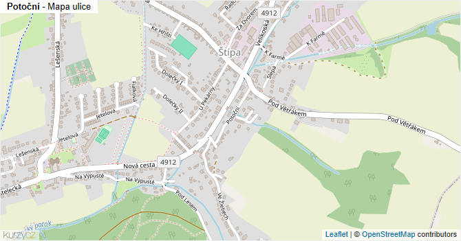 Potoční - mapa ulice
