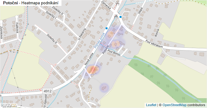 Potoční - mapa podnikání