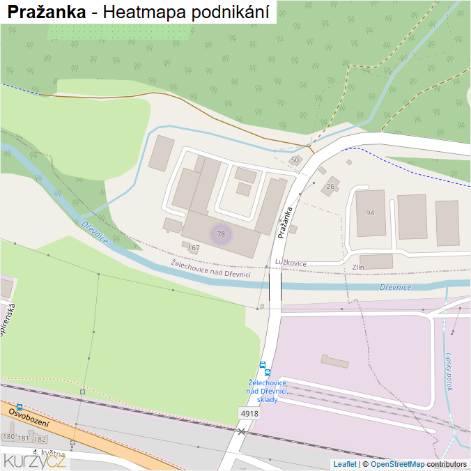 Mapa Pražanka - Firmy v ulici.