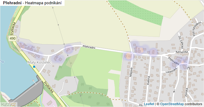 Přehradní - mapa podnikání