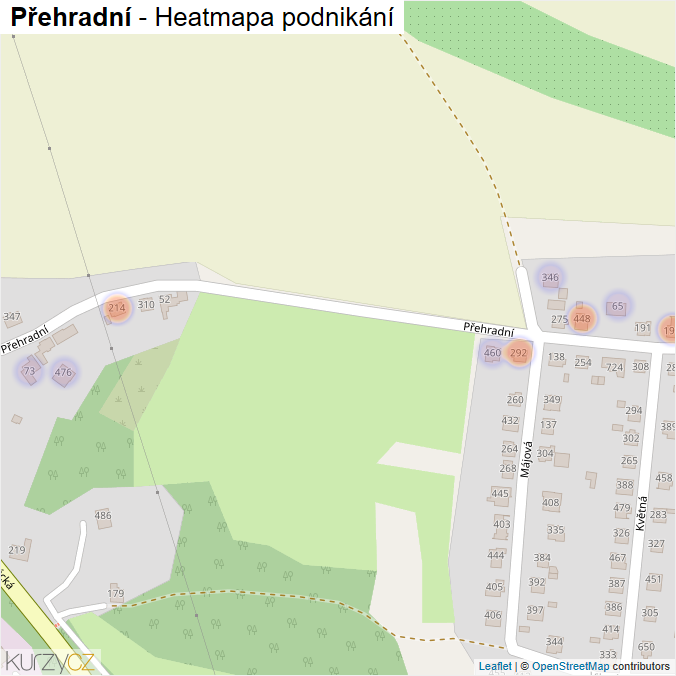 Mapa Přehradní - Firmy v ulici.