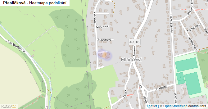 Přesličková - mapa podnikání