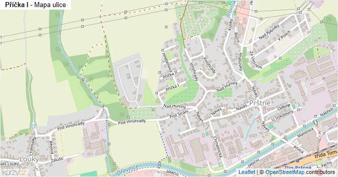 Příčka I - mapa ulice