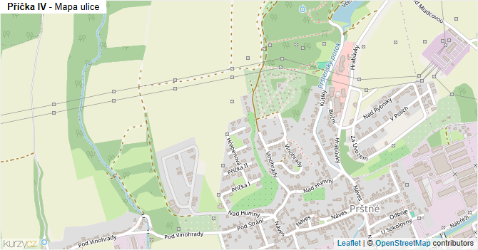 Příčka IV - mapa ulice
