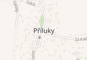 Příluky v obci Zlín - mapa části obce
