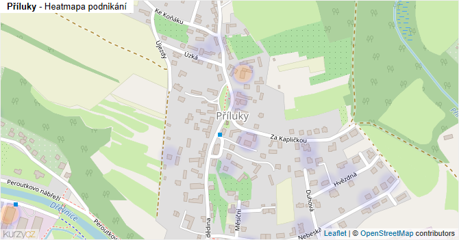 Příluky - mapa podnikání