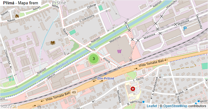 Přímá - mapa firem