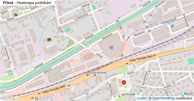Přímá - mapa podnikání