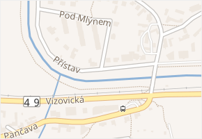Přístav v obci Zlín - mapa ulice
