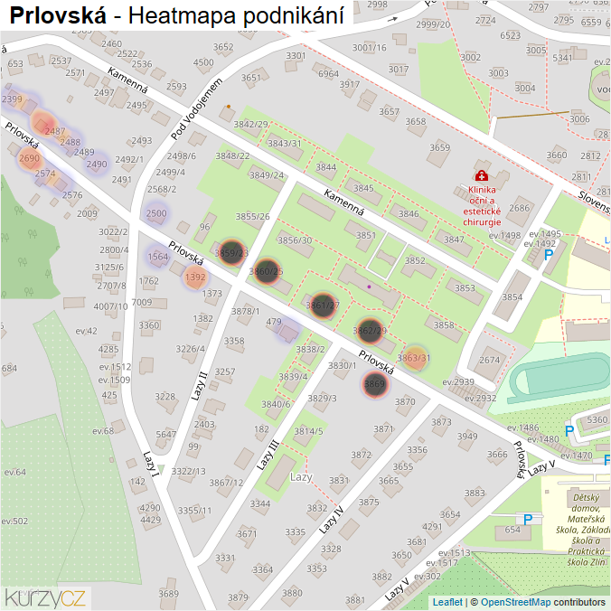 Mapa Prlovská - Firmy v ulici.