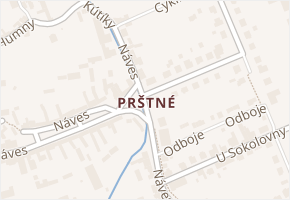 Prštné v obci Zlín - mapa části obce