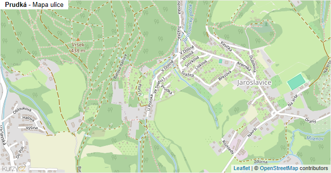 Prudká - mapa ulice