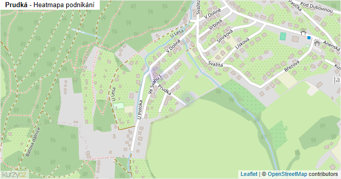 Prudká - mapa podnikání