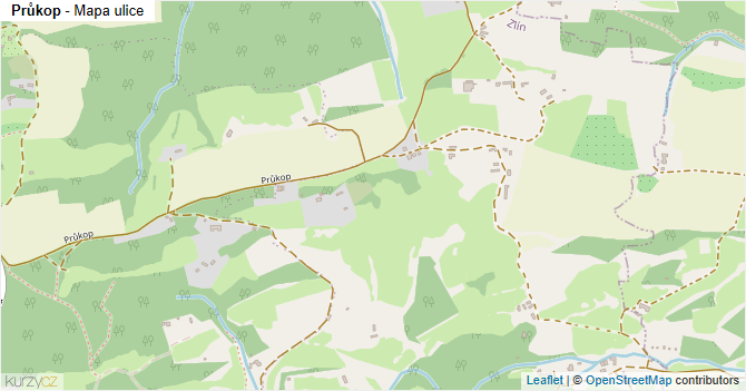 Průkop - mapa ulice