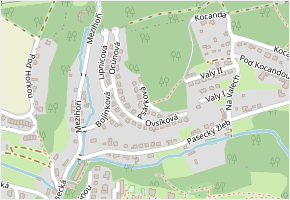 Psárková v obci Zlín - mapa ulice