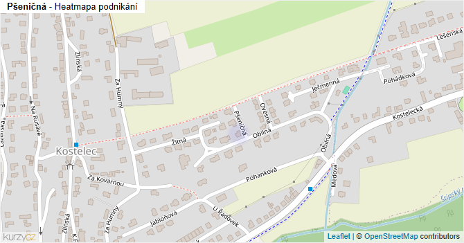 Pšeničná - mapa ulice