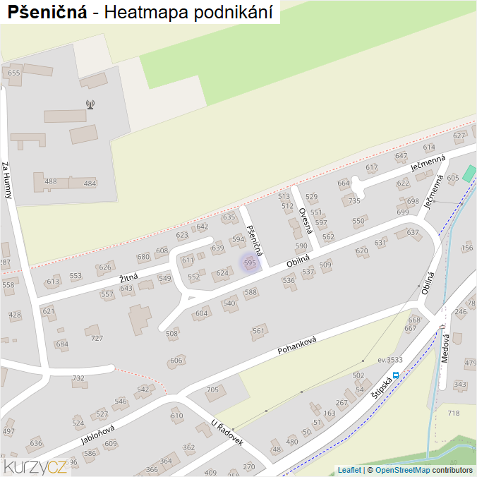 Mapa Pšeničná - Firmy v ulici.