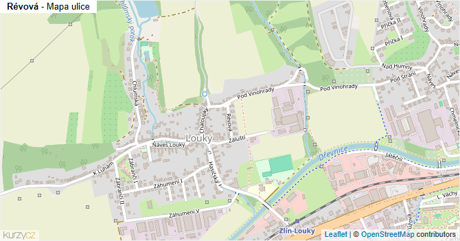 Révová - mapa ulice