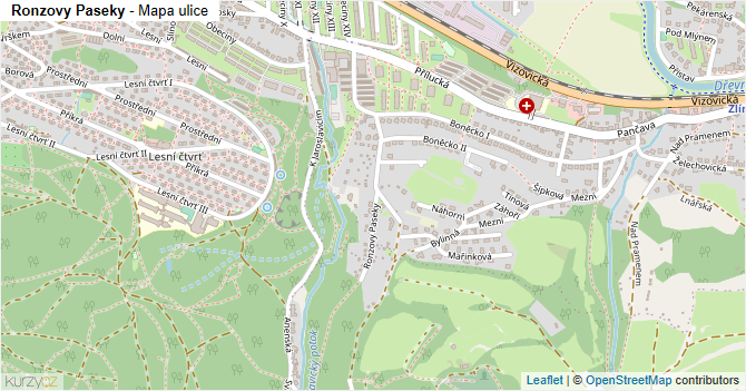 Ronzovy Paseky - mapa ulice
