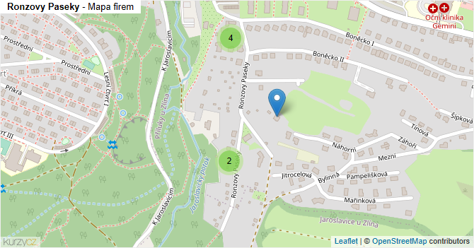 Ronzovy Paseky - mapa firem