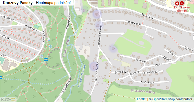 Ronzovy Paseky - mapa podnikání