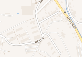 Růmy v obci Zlín - mapa ulice