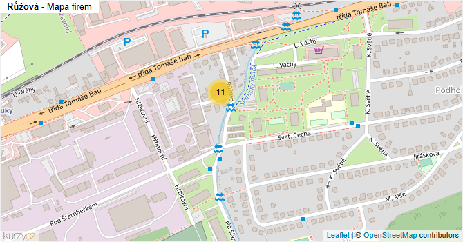 Růžová - mapa firem