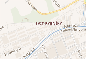 Rybníky III v obci Zlín - mapa ulice