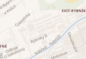 Rybníky IV v obci Zlín - mapa ulice