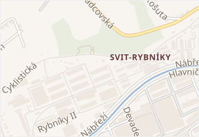 Rybníky V v obci Zlín - mapa ulice