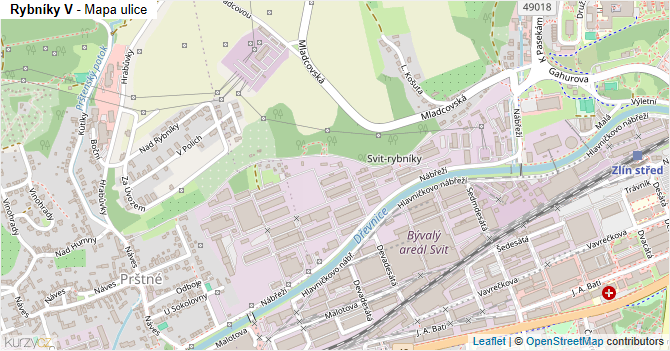 Rybníky V - mapa ulice
