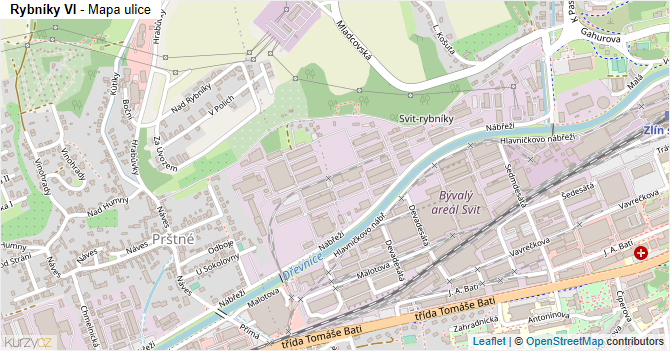 Rybníky VI - mapa ulice