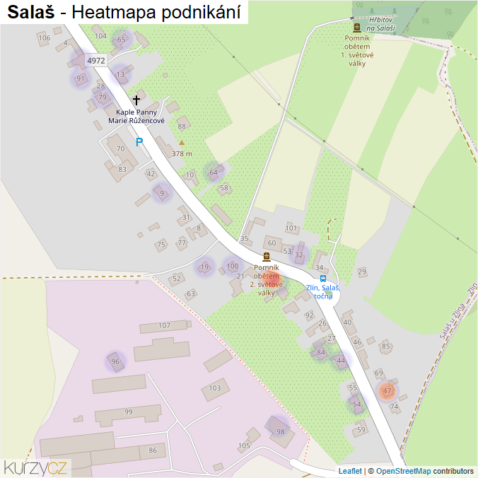 Mapa Salaš - Firmy v části obce.