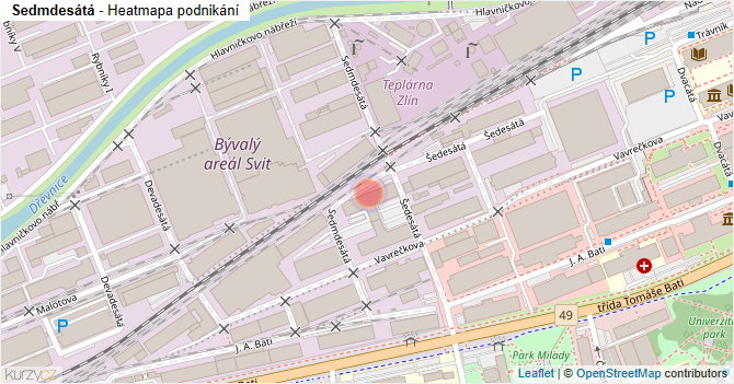 Sedmdesátá - mapa podnikání