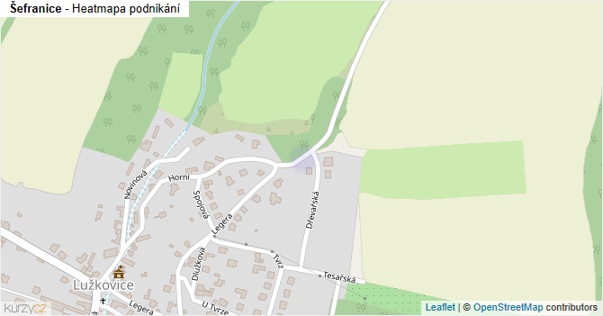 Šefranice - mapa podnikání
