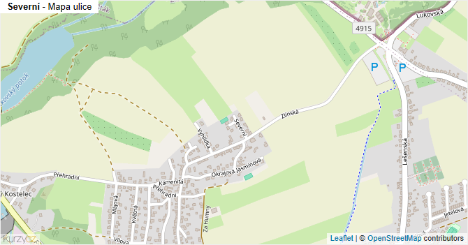 Severní - mapa ulice