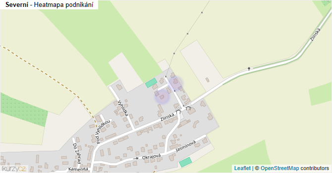 Severní - mapa podnikání