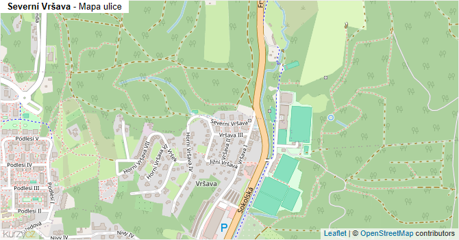Severní Vršava - mapa ulice