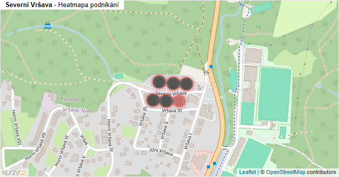 Severní Vršava - mapa podnikání