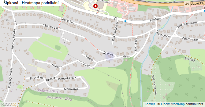 Šípková - mapa podnikání