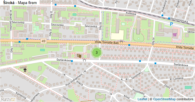 Široká - mapa firem