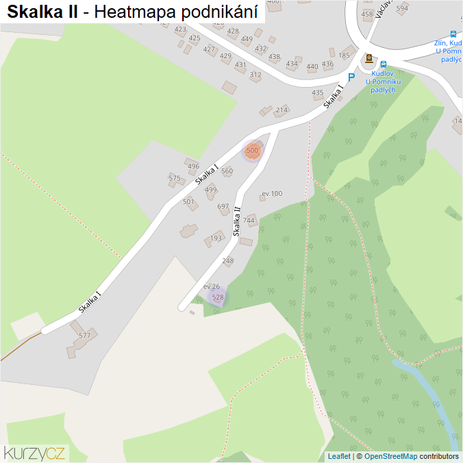 Mapa Skalka II - Firmy v ulici.