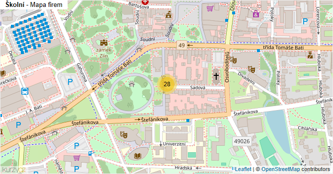 Školní - mapa firem