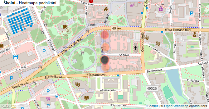 Školní - mapa podnikání