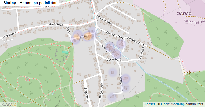Slatiny - mapa podnikání