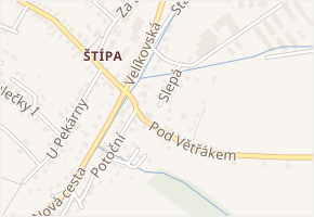 Slepá v obci Zlín - mapa ulice
