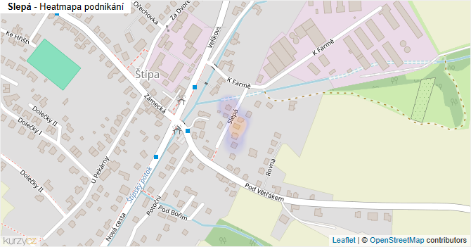 Slepá - mapa podnikání