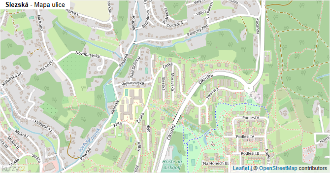 Slezská - mapa ulice