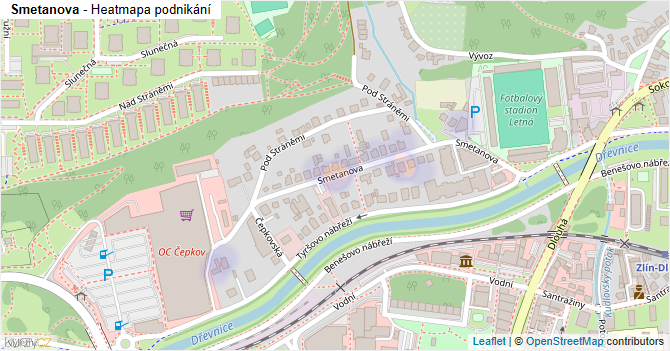 Smetanova - mapa podnikání